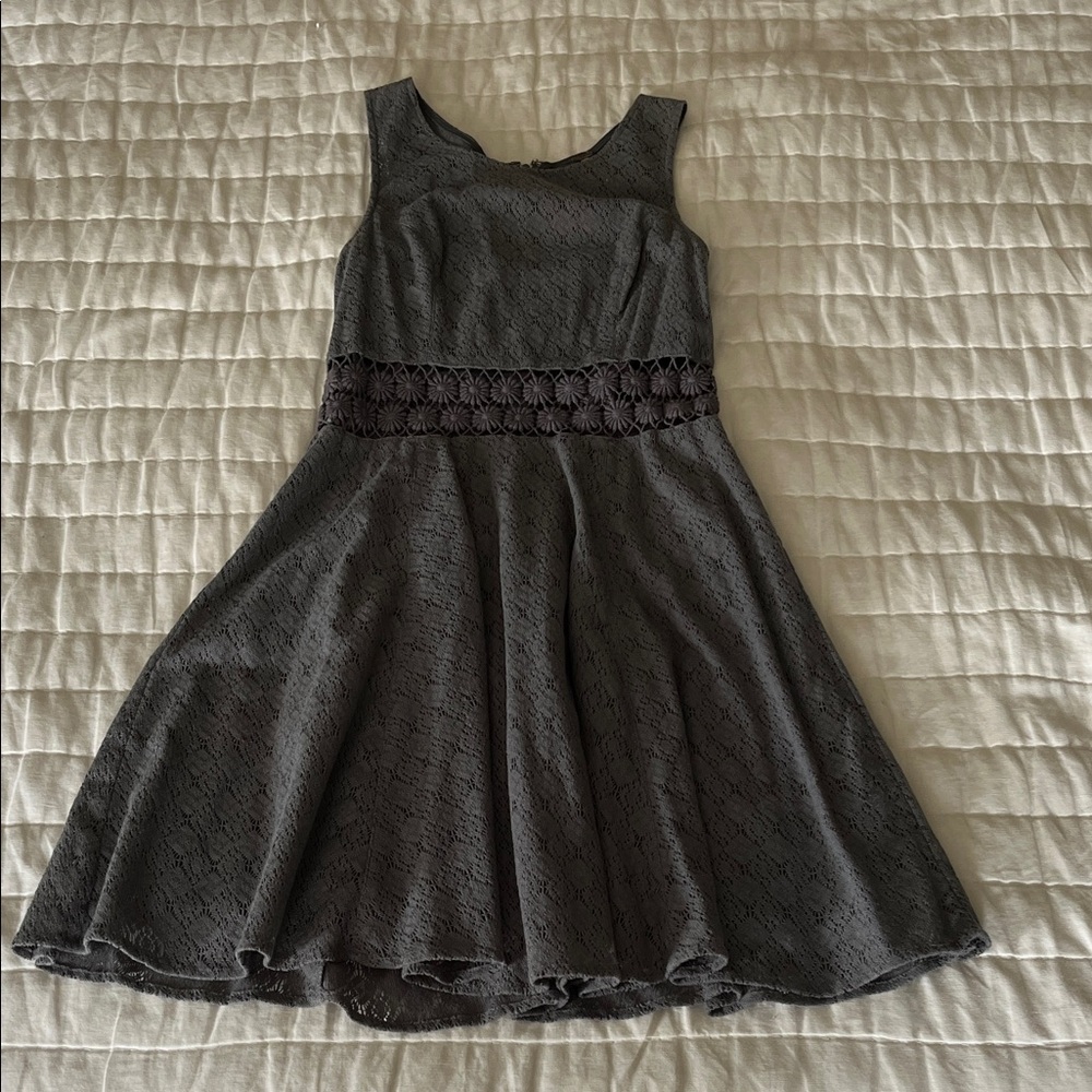 Free People Charcoal Lace Fit-and-Flare Dress